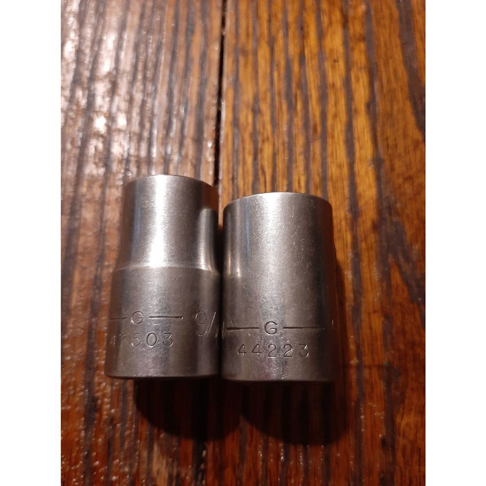 Vintage Lot 2 Craftsman Sears 9/16"  1/2" Drive Sockets G44223 G47503 US